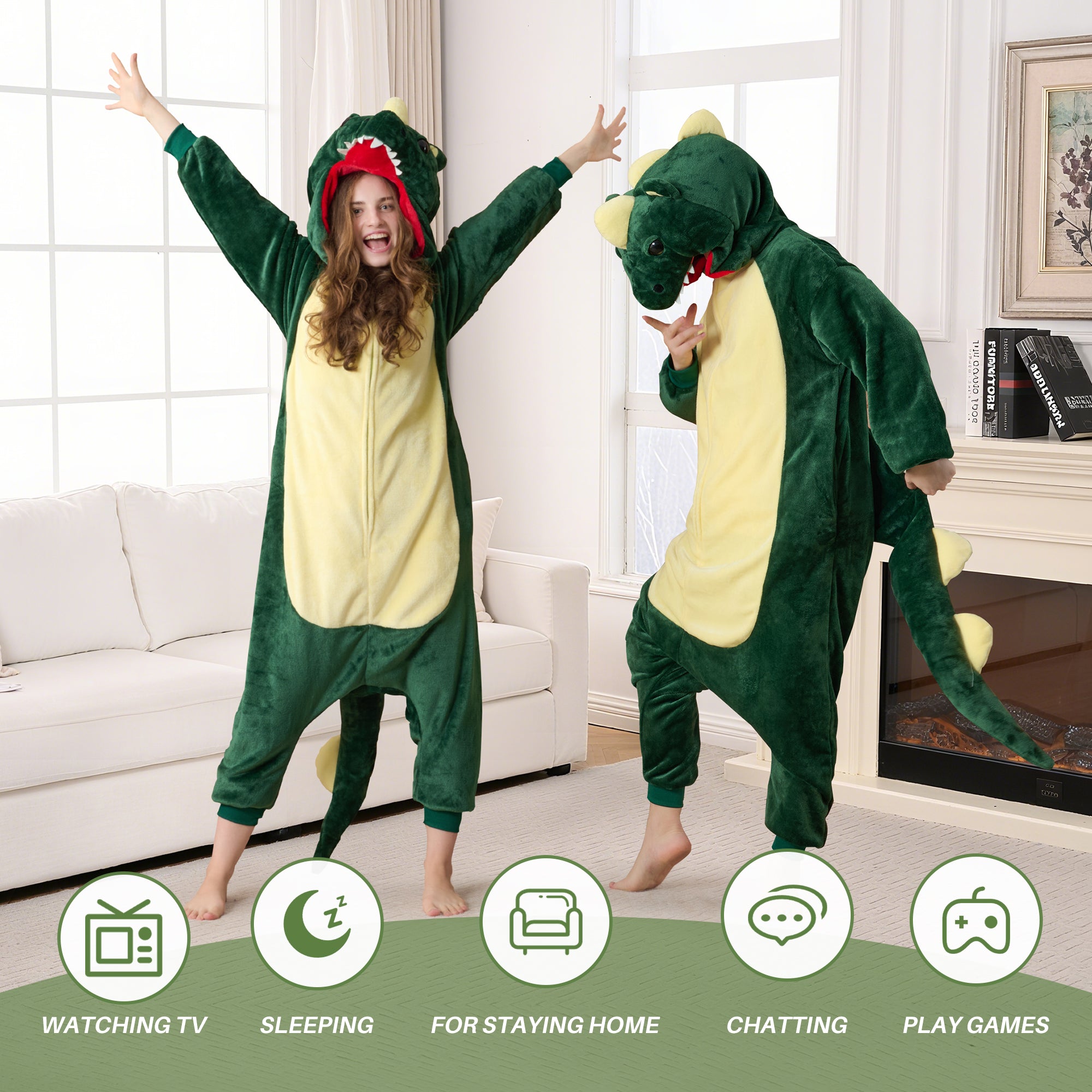 🎃Adult Animal Onesie Pajamas, Glow in The Dark Halloween Cosplay Costumes, One Piece Sleepwear for Women and Men