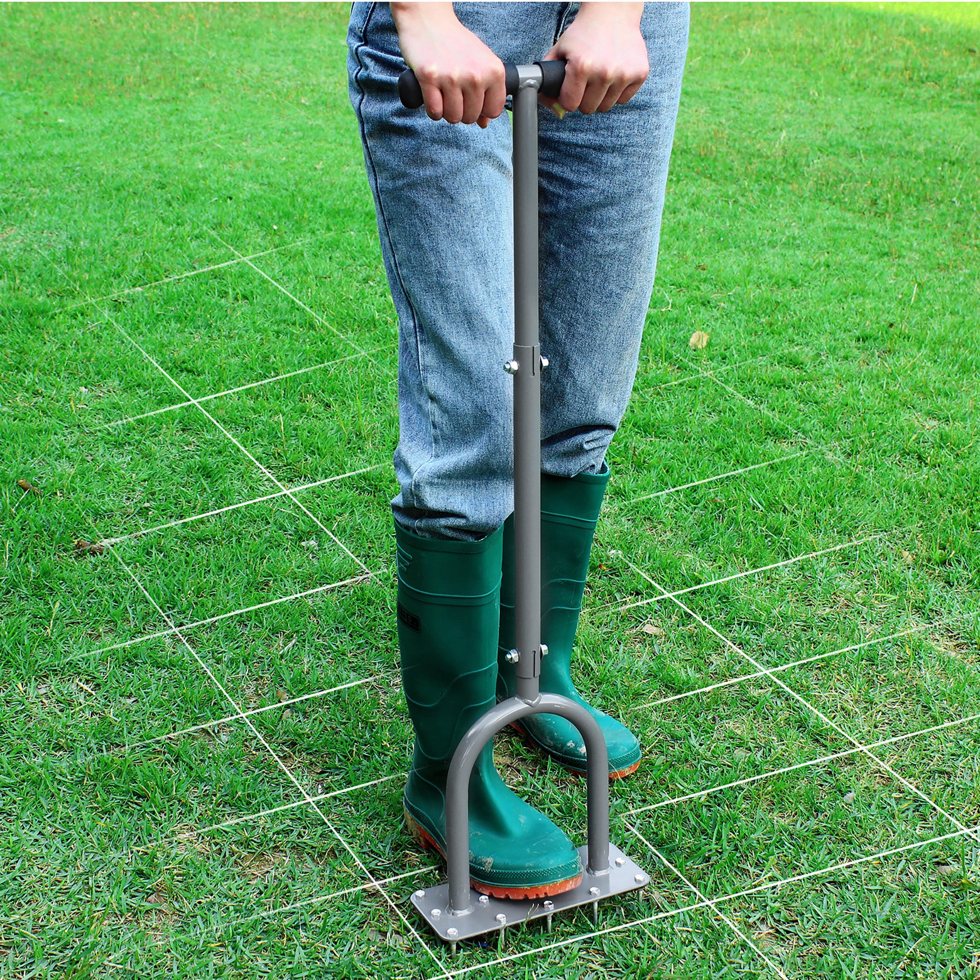 Walensee Lawn Aerator Spike Metal Manual Dethatching Soil Aerating Lawn