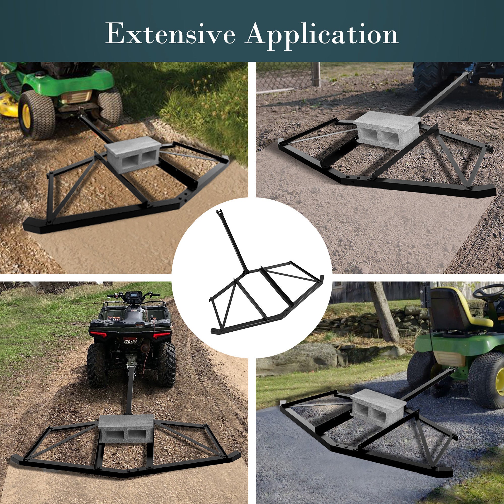 Walensee Driveway Drag Heavy Duty Steel Drag Harrow 66" Width