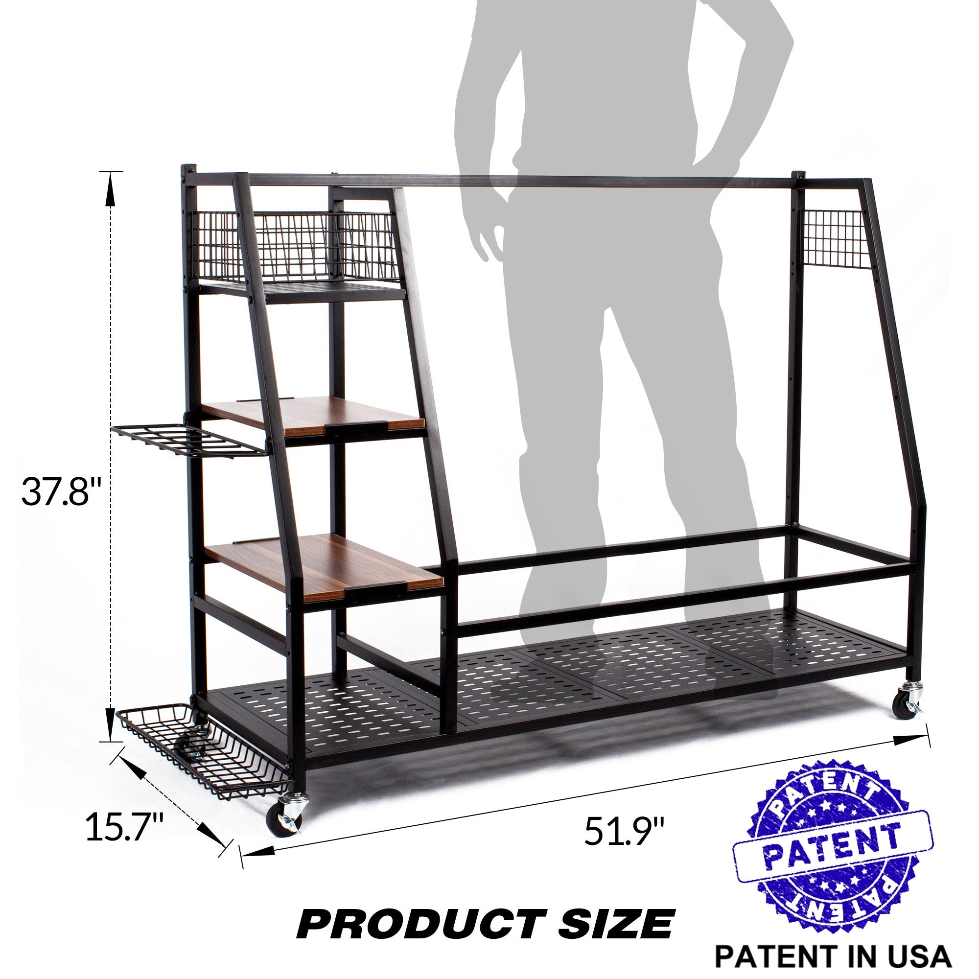 Sttoraboks Golf Bags Storage Garage Organizer, Golf Bag Rack Fits 2/3 Golf Bags and Golf Equipment Accessories