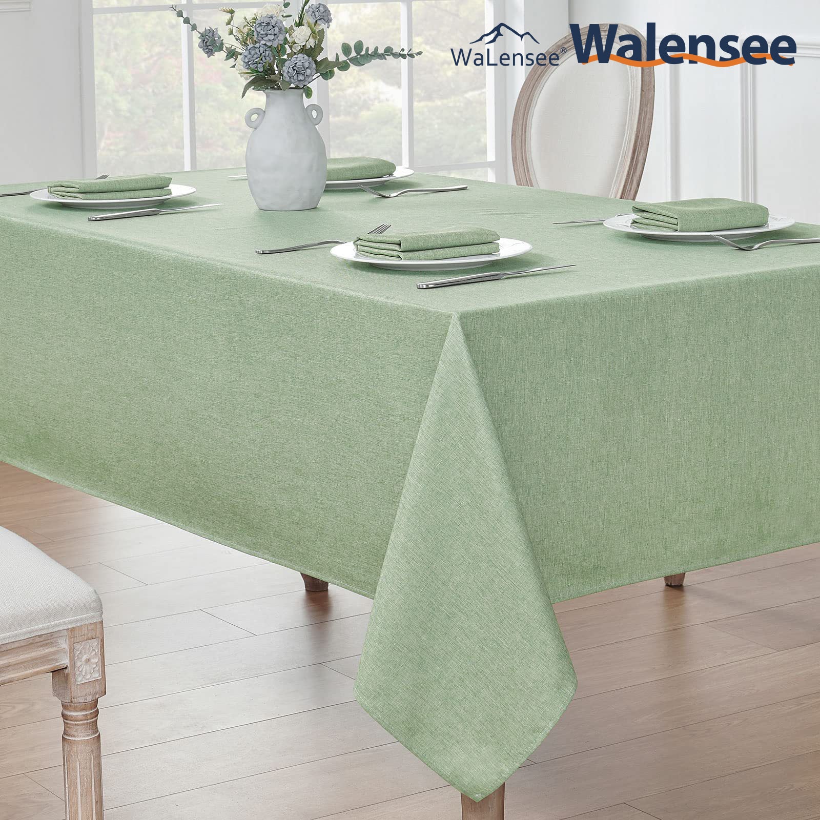 Walensee Table Cloth, Waterproof Heavy Duty Vinyl Tablecloths, Wipeable Washable Table Cover for Kitchen and Dining Room  60" X 84"