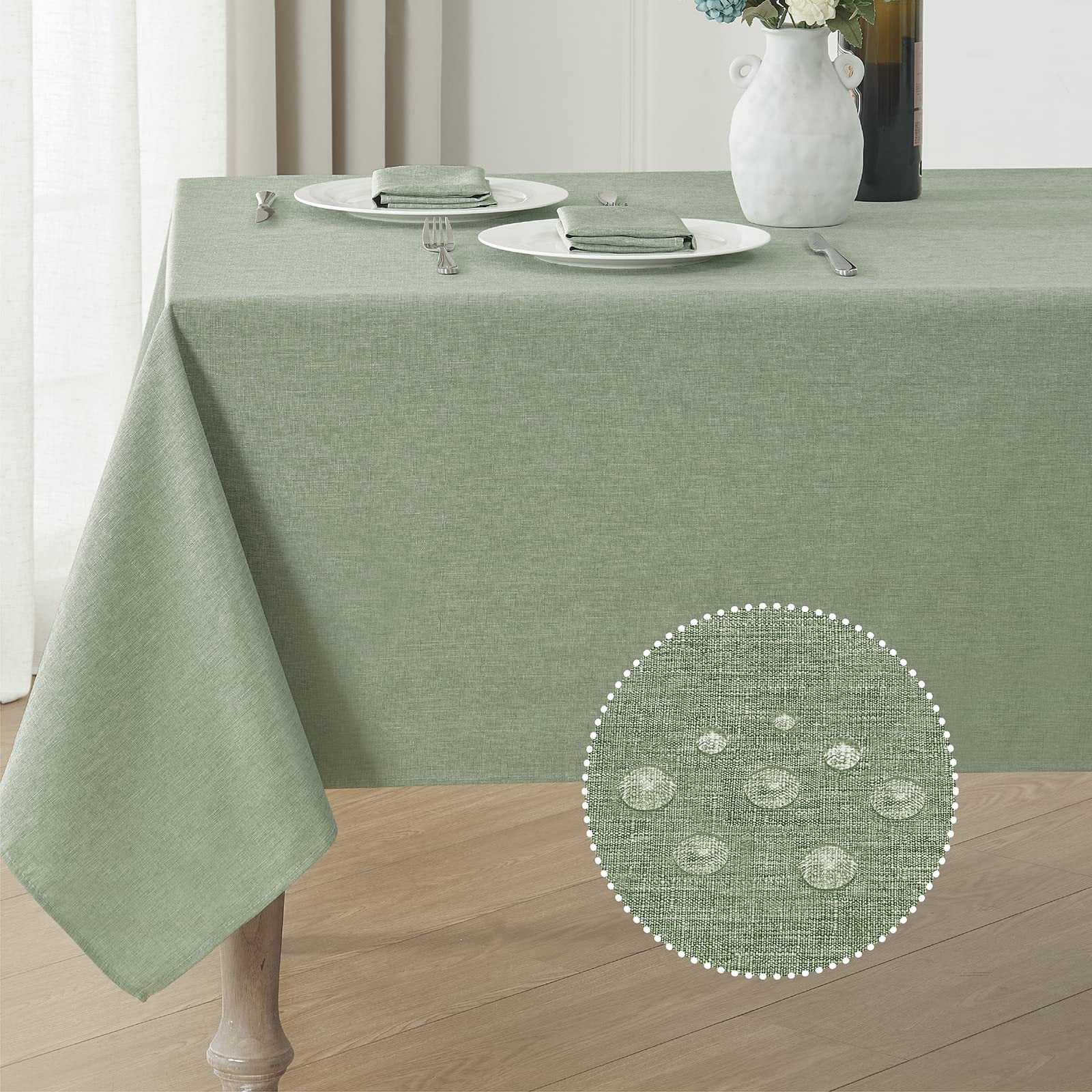 Walensee Table Cloth, Waterproof Heavy Duty Vinyl Tablecloths, Wipeable Washable Table Cover for Kitchen and Dining Room  60" X 84"