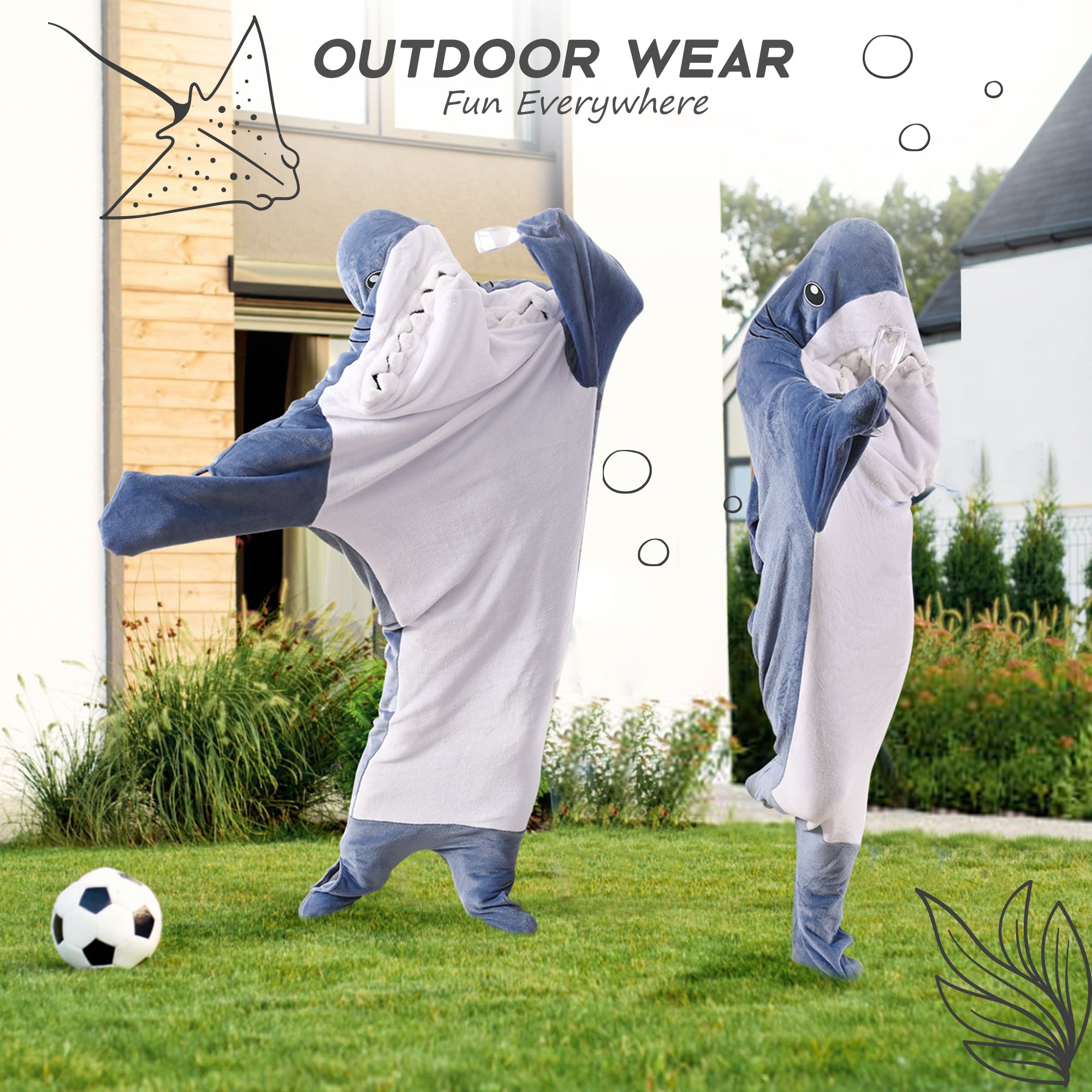 🦈Glow in The Dark Shark Blanket for Adult, Shark Costume with Shiny Eyes and Teeth, Shark Onesie as Gift for Lover, Shark Hoodie for girls, Shark Sleeping Bag🎁