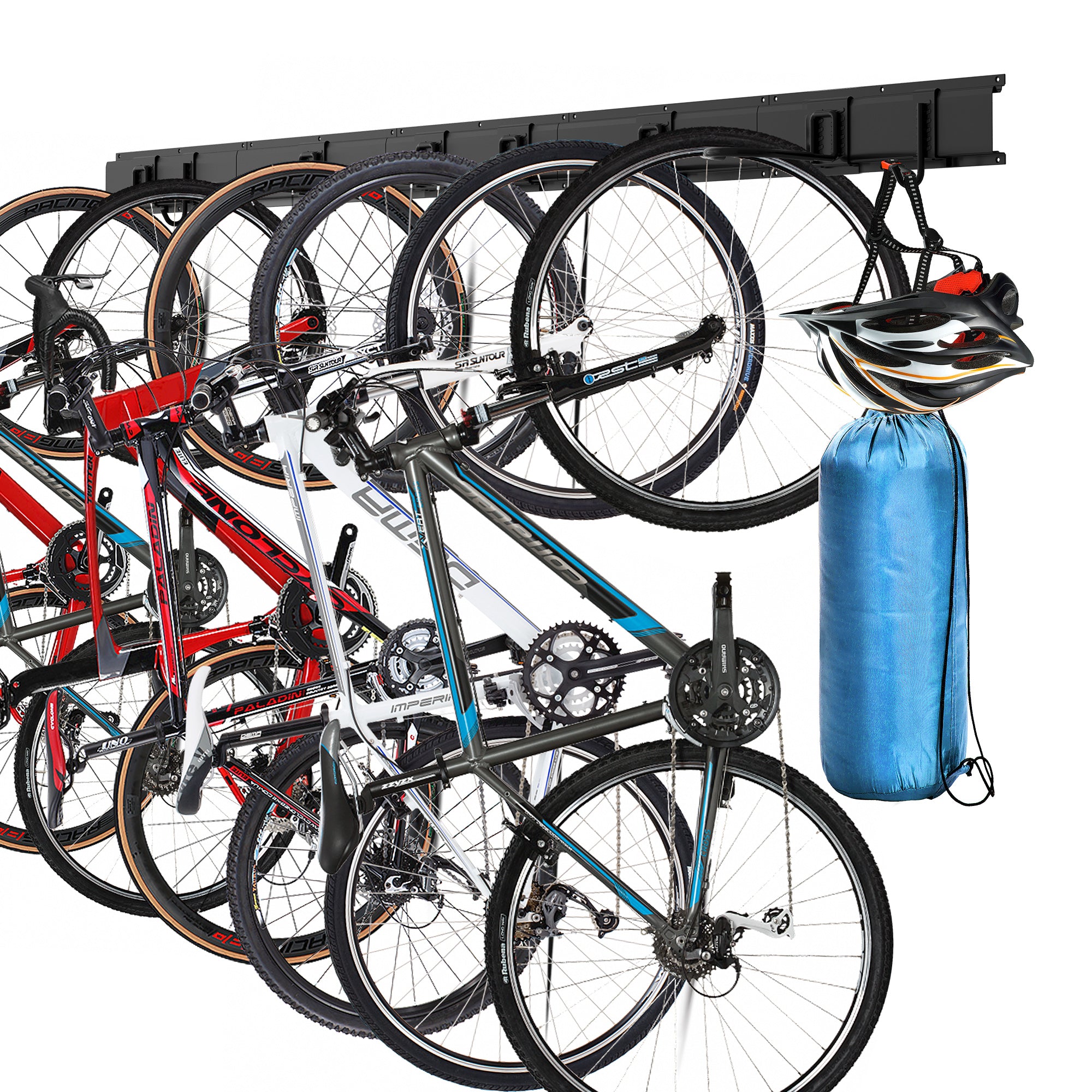 Sttoraboks Bike Storage Rack, Garage Bicycle Wall Mount Hanger with 8 hooks, Cycle Stand for 6 Bikes