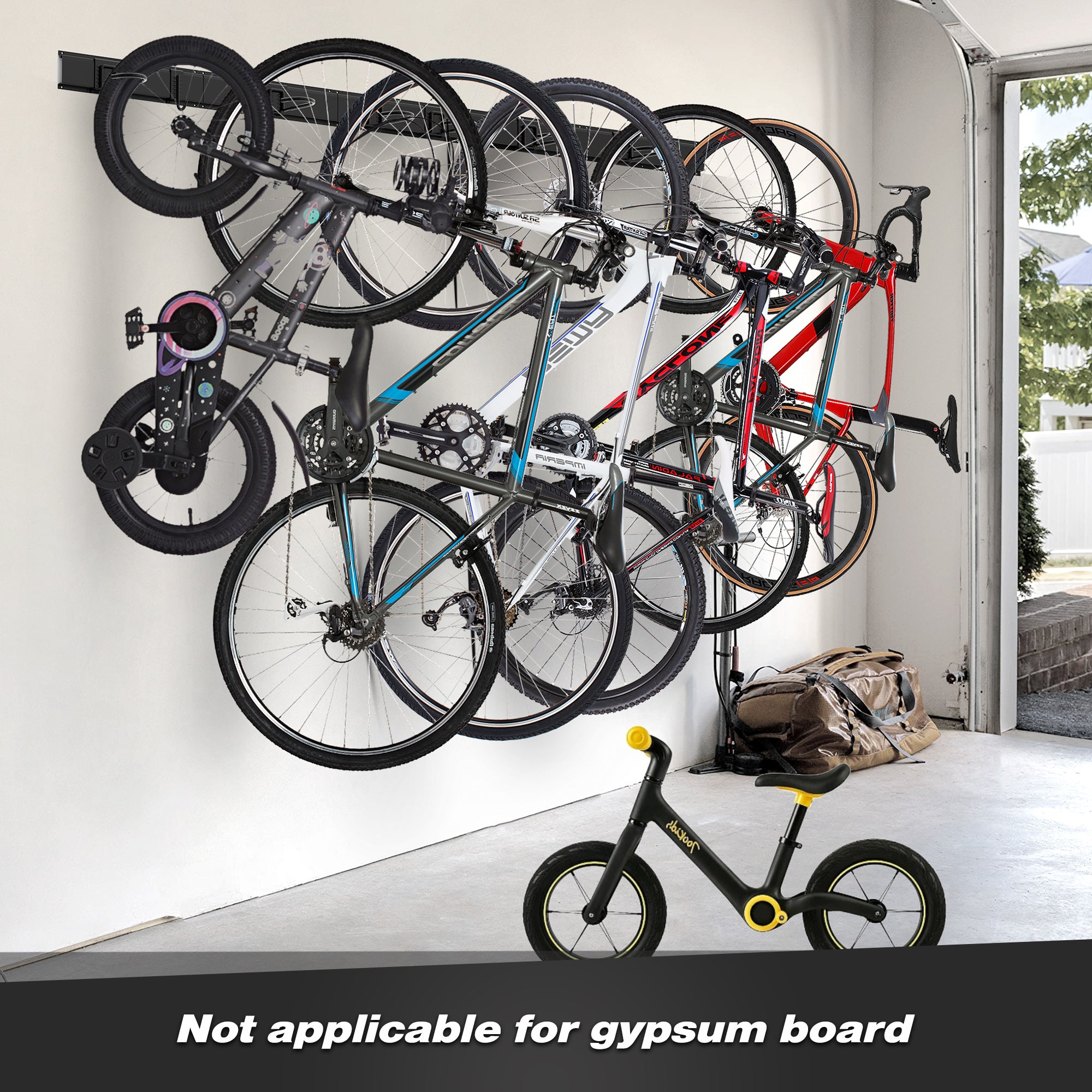 Sttoraboks Bike Storage Rack, Garage Bicycle Wall Mount Hanger with 8 hooks, Cycle Stand for 6 Bikes