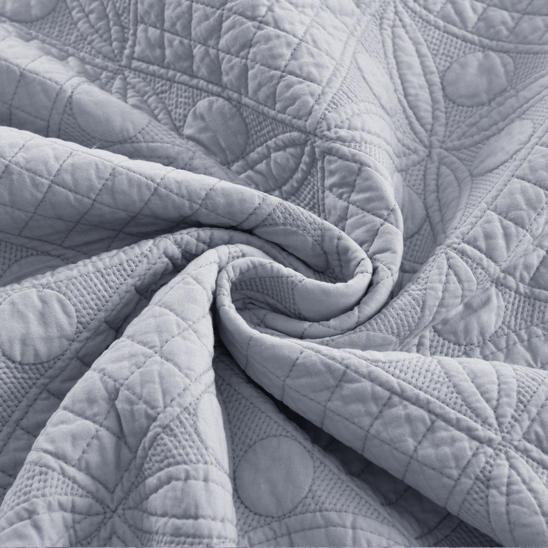 Suchtale Grey Quilt Queen,  Comforter (90"x 90"), Queen Paisley Quilt Bedding Set, Striped Quilt Set for All Seasons,3 Piece