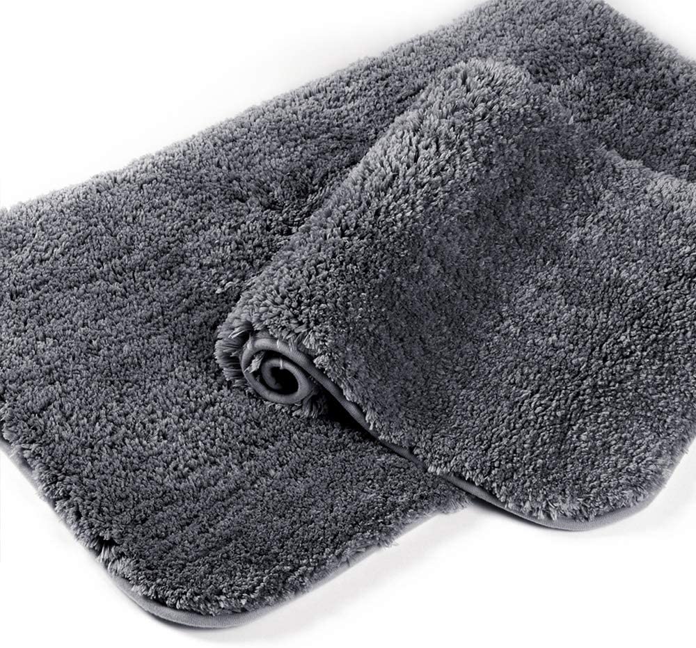 Walesnee-Shaggy 2 Piece Bath Rug Set (20"x32", 2 Pack)