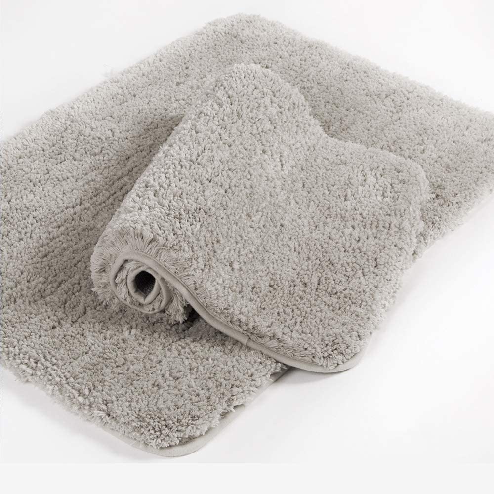 Walesnee-Shaggy 2 Piece Bath Rug Set (20"x32", 2 Pack)