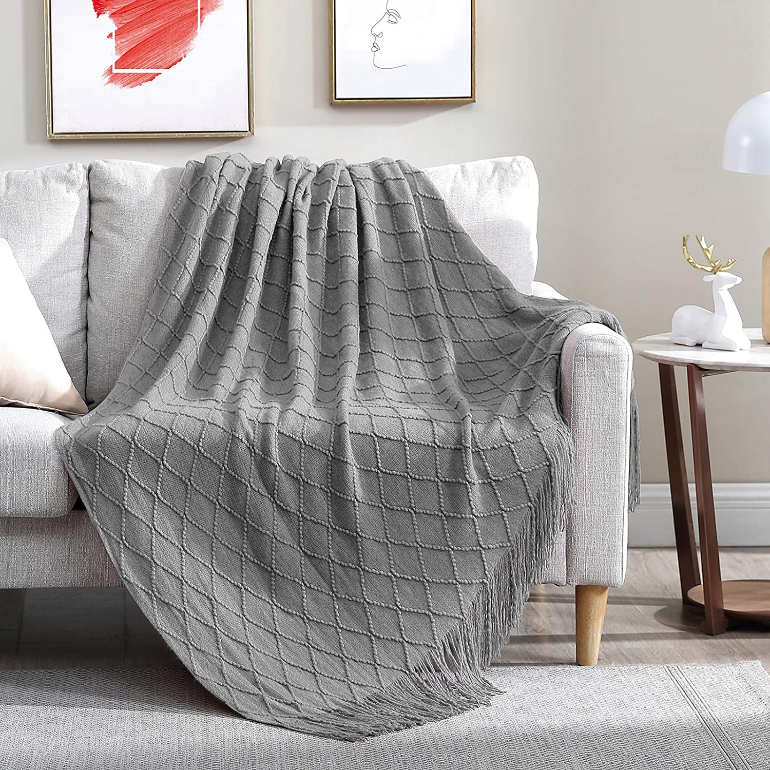 Walensee Woven Throw with Diamond Pattern