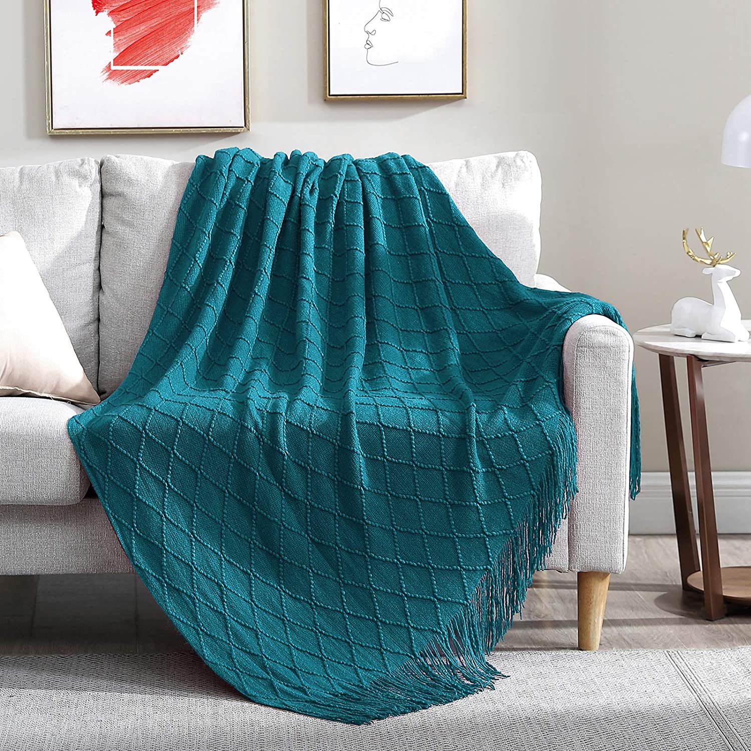 Walensee Woven Throw with Diamond Pattern