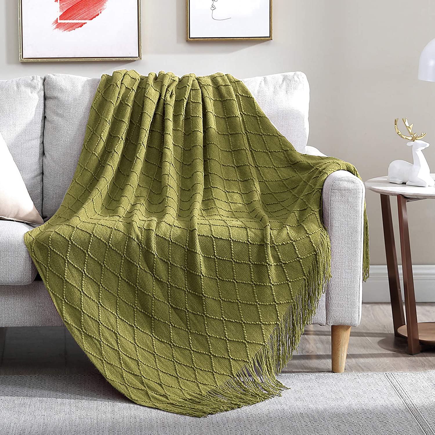 Walensee Woven Throw with Diamond Pattern