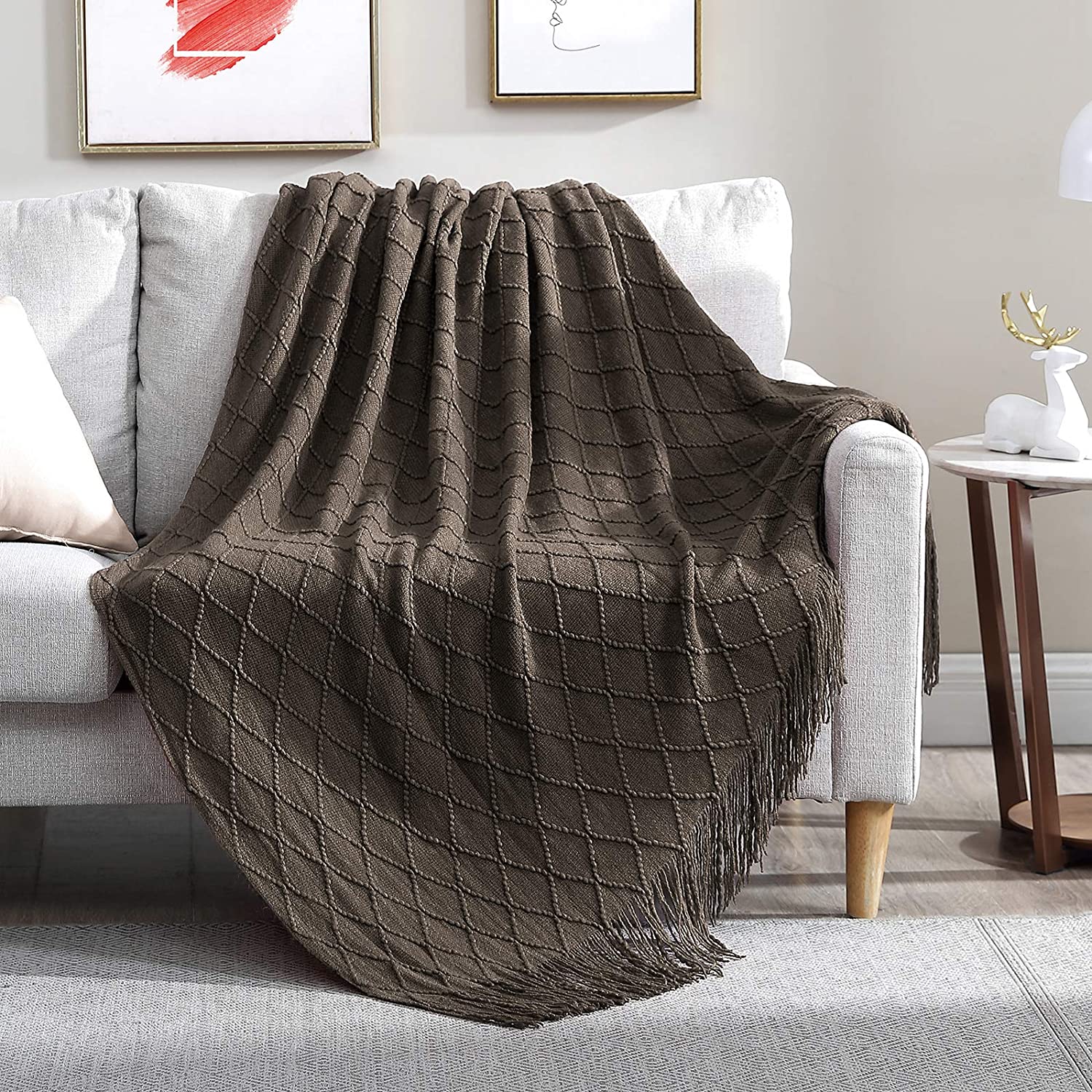 Walensee Woven Throw with Diamond Pattern