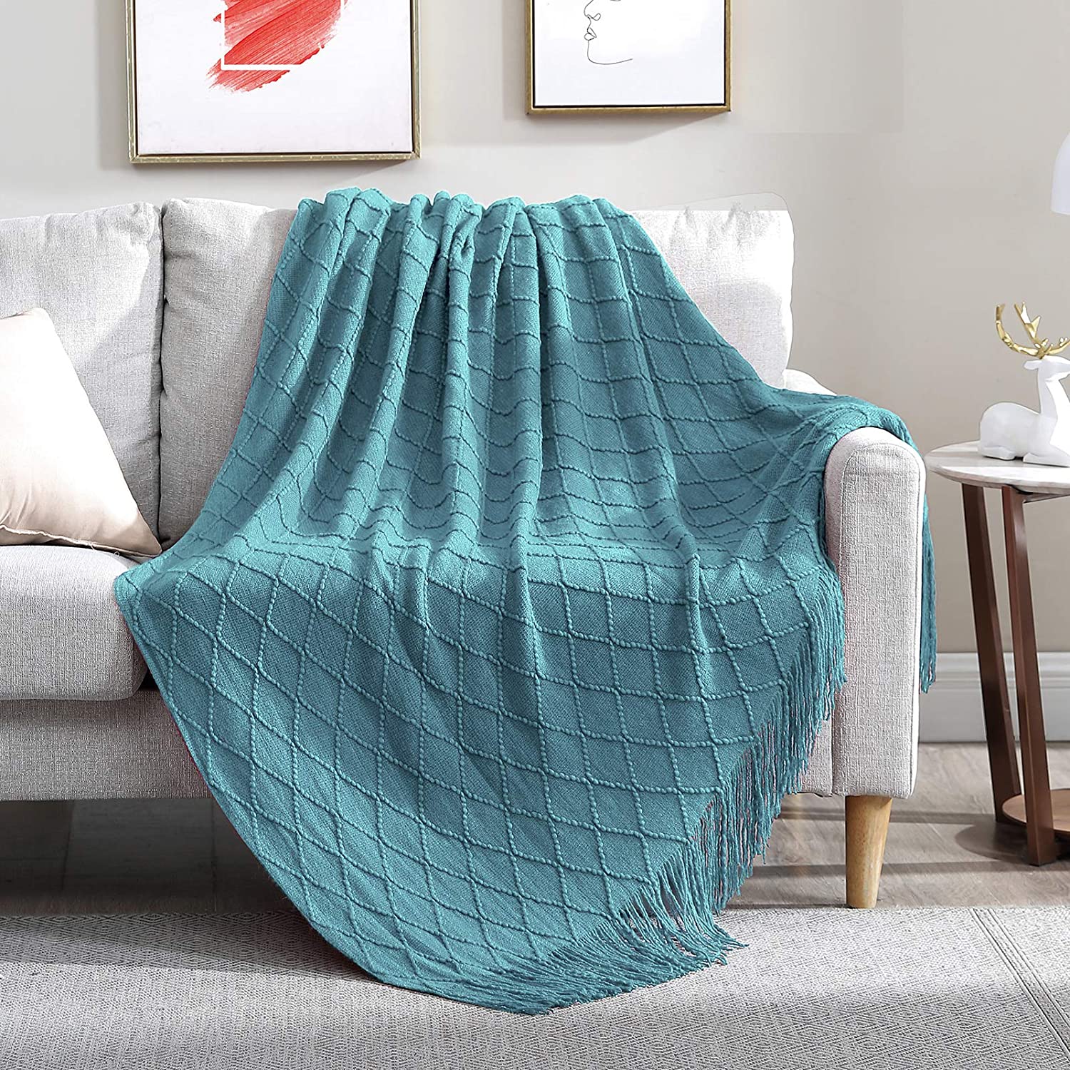 Walensee Woven Throw with Diamond Pattern