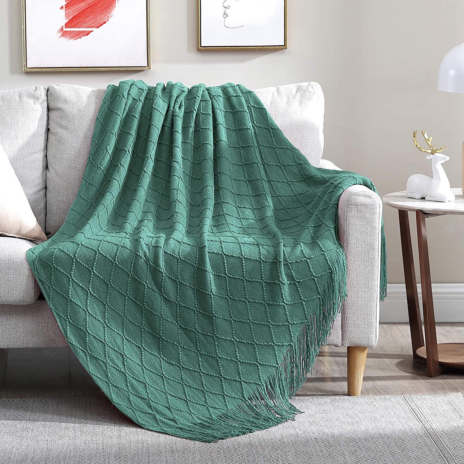 Walensee Woven Throw with Diamond Pattern